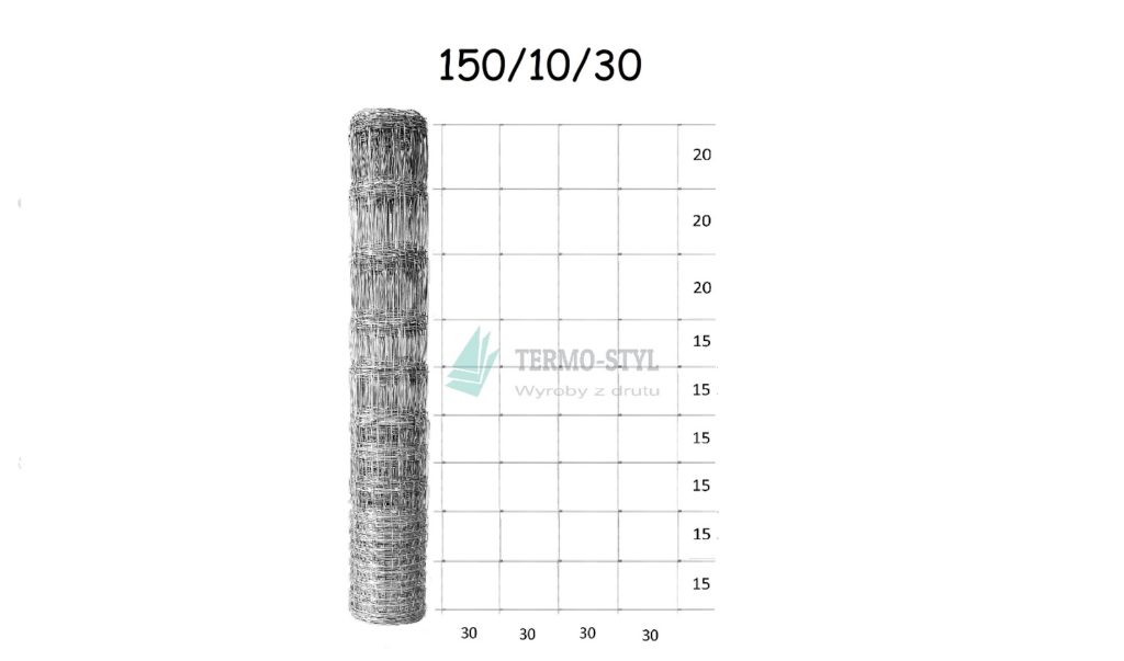 Siatka leśna wys. 150 cm zwykła