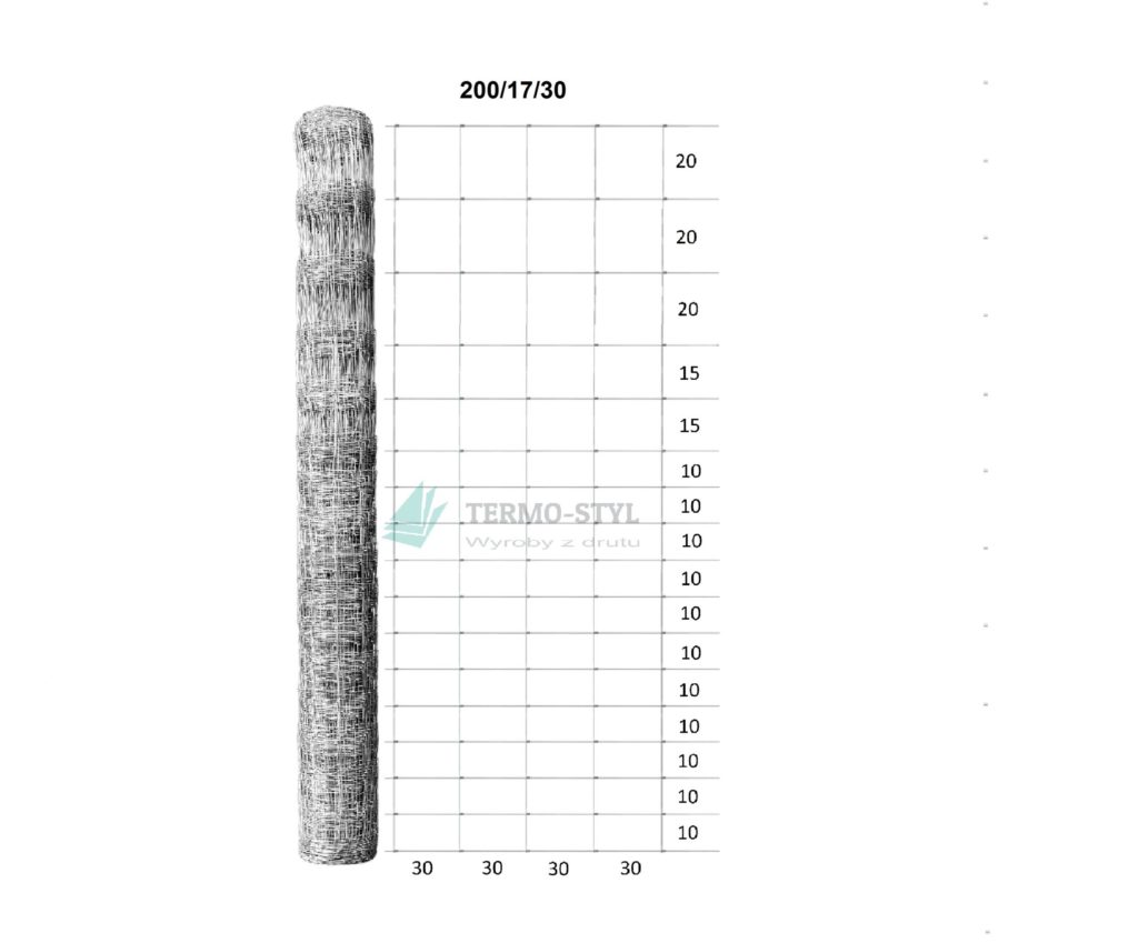 Siatka leśna wys. 200 cm zagęszczona